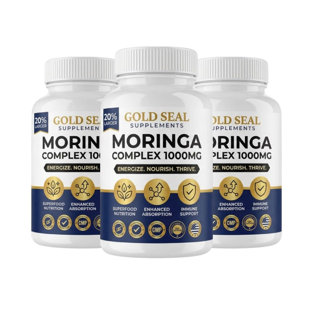 Gold Seal Moringa Complex (10,000MG) (3 Bottles)