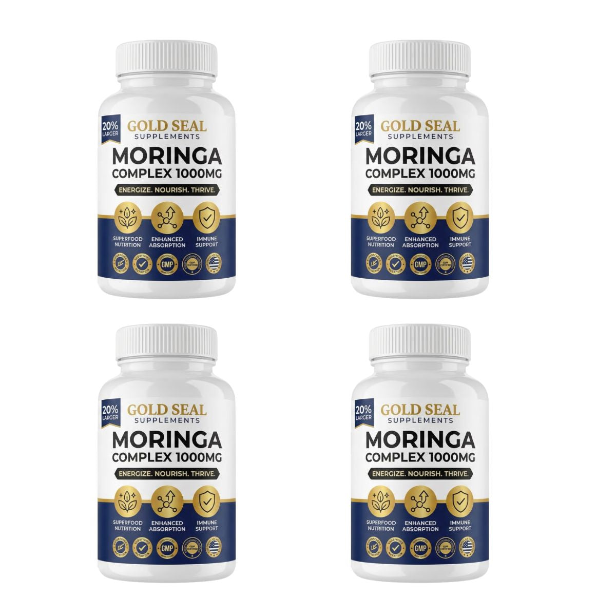 Gold Seal Moringa Complex (10,000MG) (4 Bottles)